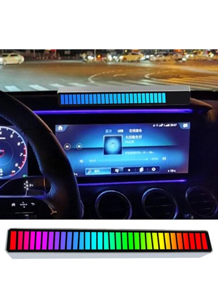 LED Ses Aktif Pikap Ritim Işık Şerit Müzik Işık Rgb Lamba Gümüş (Yurt Dışından)