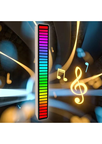 LED Ses Aktif Pikap Ritim Işık Şerit Müzik Işık Rgb Lamba Gümüş (Yurt Dışından)