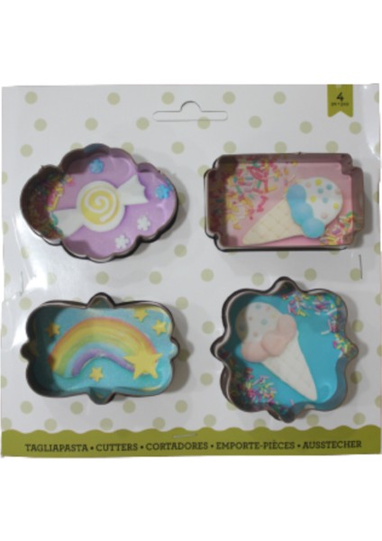 Pastry Planet Plastik Kesme Set 4 Farklı Şekil