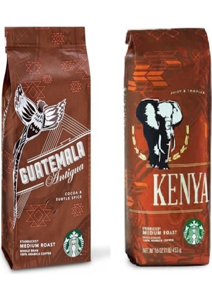 Kenya ve Guatemala 2 x 250 gr Çekirdek Kahve