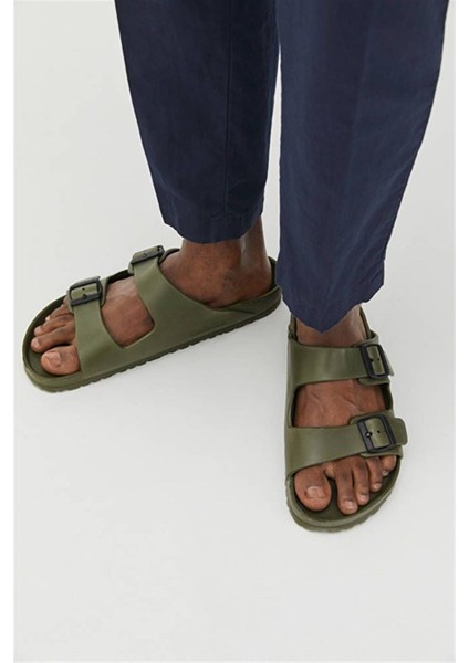 Arizona Eva Haki Yeşil Çift Tokalı Unisex Terlik 1019094-1019152 V2 fiyatları