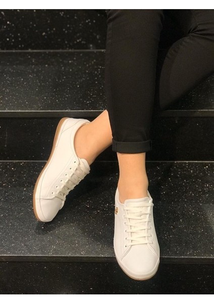Jojo Beyaz Kadın Hakiki Deri Sneaker Ayakkabı V12 fırsatları