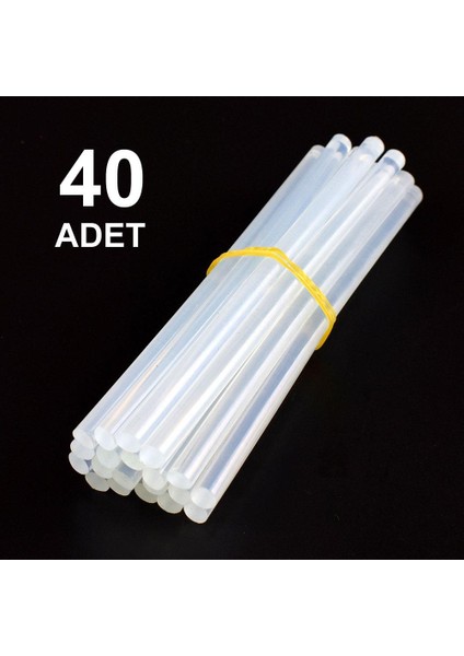 40 Adet, Kalın Silikon, Sıcak Silikon, Şeffaf Mum Silikon, 11 Mm, Sıcak Yapıştırıcı