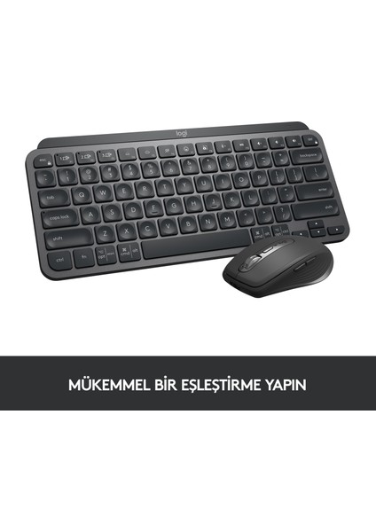 MX Keys Mini Minimalist Kablosuz Bluetooth Aydınlatmalı Türkçe Q Klavye - Siyah