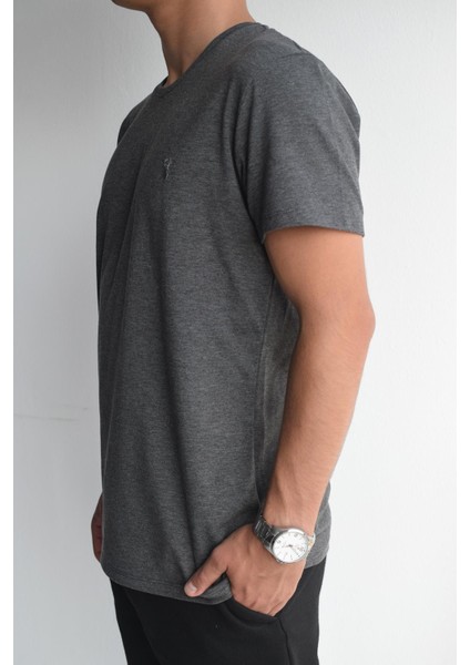 Koyugri Penye Erkek Bisiklet Yaka Kısa Kollu T-Shirt,OT-BT-21008 modelleri