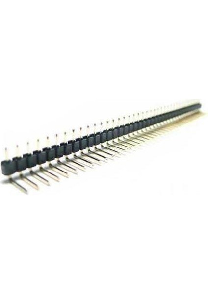 90 Derece 40 Pin Tek Sıra Erkek Header 2.54 mm - Siyah