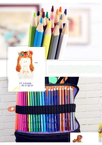 Kanvas Rulo Çanta ile 36 Adet Renkli Kalemler (Yurt Dışından) modelleri