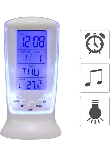 Dijital Çalar Saat Mavi Başucu Office Beyaz Için Erteleme ile LED Aydınlatmalı (Yurt Dışından) modelleri