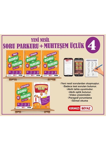 4.Sınıf Yeni Nesil Soru Parkuru Seti + Muhteşem Üçlük 5 Kitap