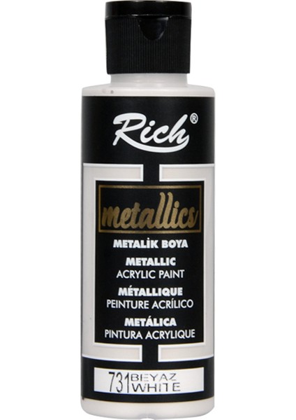 Metalik Akrilik Boya 120 ml Beyaz
