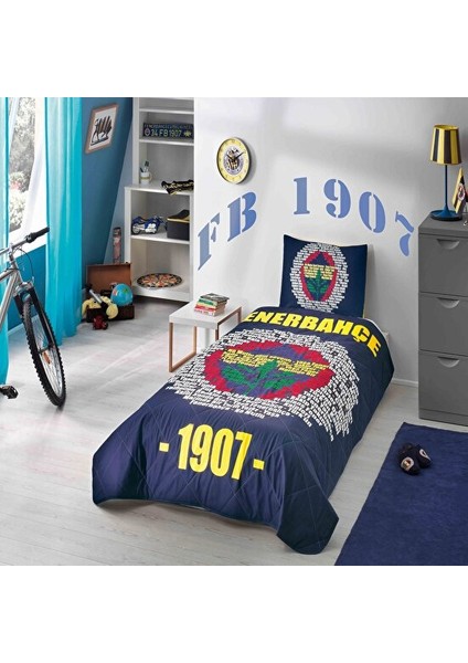Fenerbahçe Marşlı Tek Kişilik Yatak Örtüsü