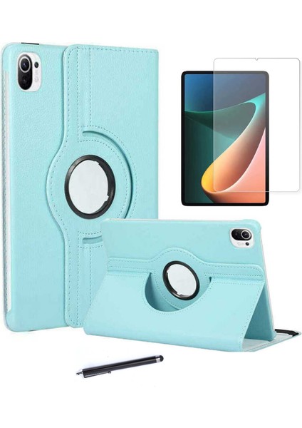 Xiaomi Mi Pad 5 3'lü Set Standlı Dönebilen Tablet Kılıfı + Temperli Ekran Koruyucu + Kalem