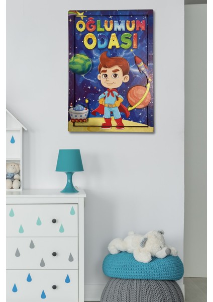 3 Boyutlu Ahşap Tablo - Oğlumun Odası Çocuk Odası İçin 3d Görünümlü MDF Duvar Dekoru 20x30 cm