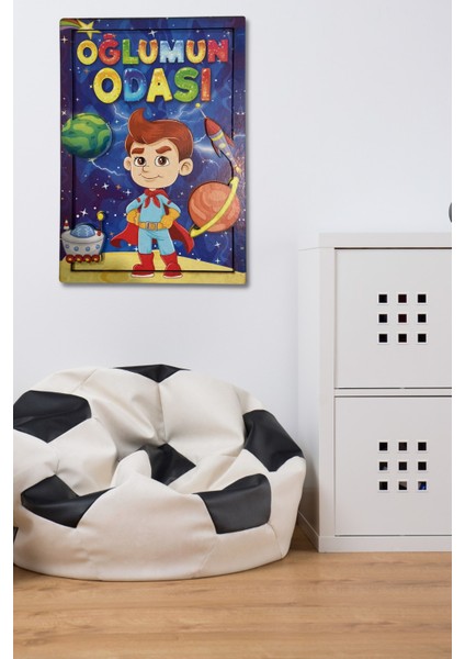 3 Boyutlu Ahşap Tablo - Oğlumun Odası Çocuk Odası İçin 3d Görünümlü MDF Duvar Dekoru 20x30 cm