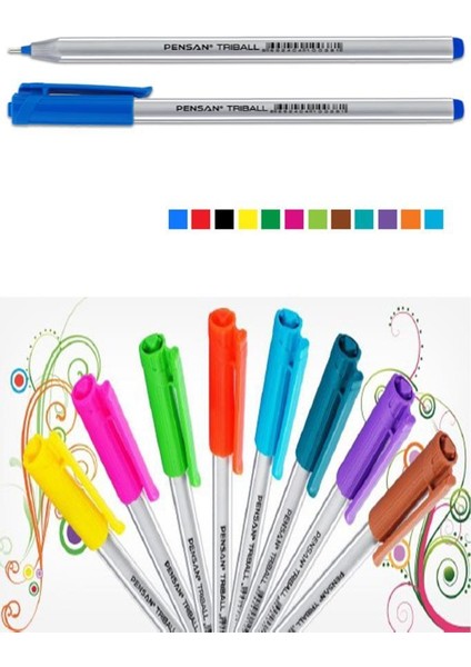 Triball Tükenmez Kalem Renkli 8'li Set modelleri