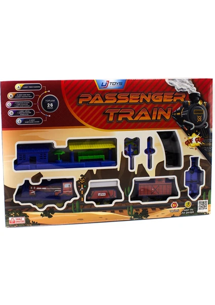 Uj Toys 26 Parçalı Pilli Tren Seti Mavi