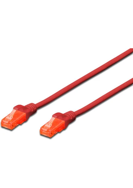 DK-1617-005/R 0,50 mt Cat6 AWG26/7 Lszh Utp Kırmızı Patch Cord Kablo