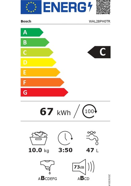 WAL28PH0TR 10 kg 1400 Devir Çamaşır Makinesi