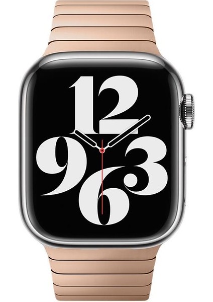 Apple Watch ile Uyumlu Seri SE/11/10/9/8/7/6/5/4/3 42MM-41MM-40MM-38MM Baklalı Model Paslanmaz Çelik Bilezik Kordon Rose Gold modelleri