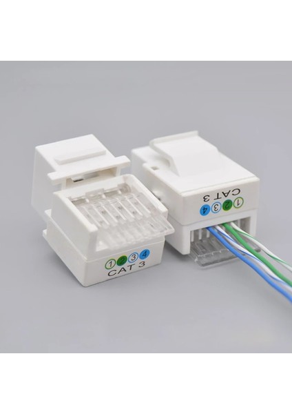 Sıva Altı Rj 11/ RJ12 ( Cat.3 ) Jack 4p 4c Konnektör Keystone