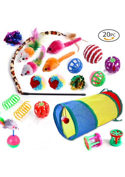 Pet Oyuncak Gökkuşağı Tünel Seti 20 Parça (Yurt Dışından)