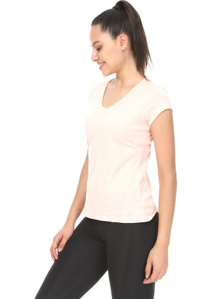 601NM20-395 Rosa Kadın V Yaka T-Shirt modelleri