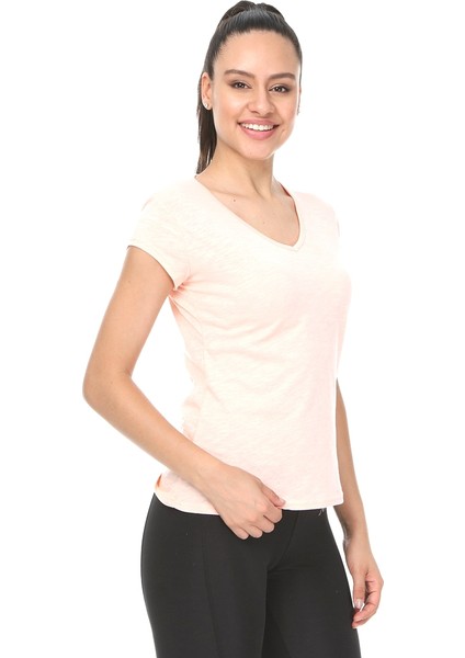 601NM20-395 Rosa Kadın V Yaka T-Shirt fırsatları