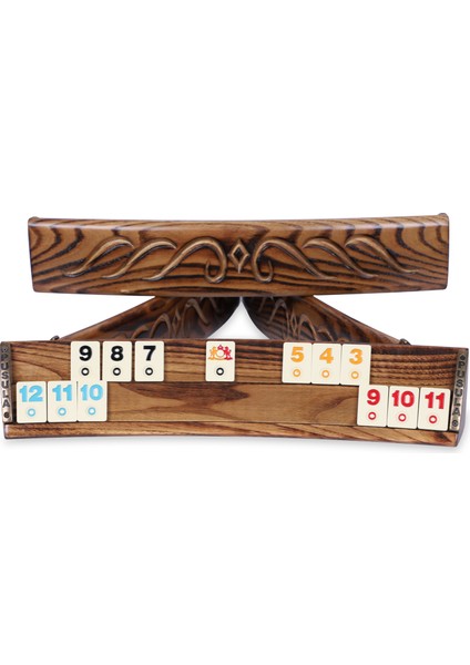 Oymalı Doğal Ahşap Oval Okey Takımı Zambak (101 Yüzbir Okey Oyun Seti) fiyatları