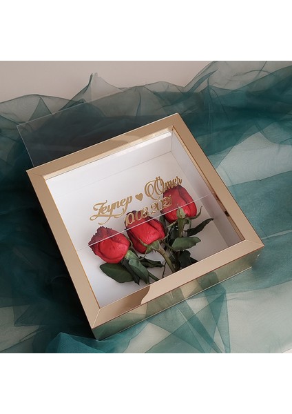 Pleksi Kaplı 25 x 25 cm 8 cm Derinlikli Yeni Trend Tasarım Anı Çerçevesi!