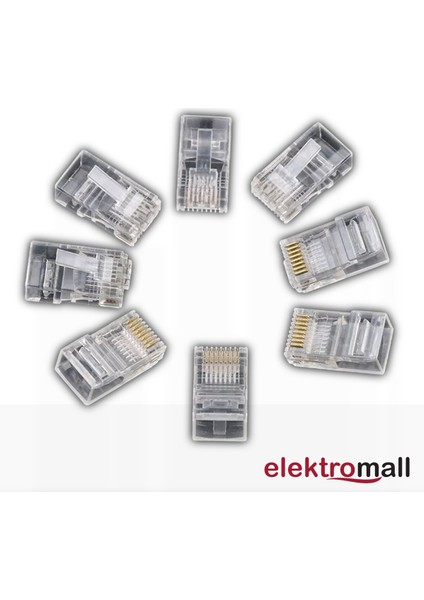 RJ45 Cat5 Ethernet Uç Jak Network Konnektör 100 Adet