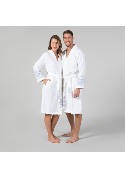 Derin Unisex Bornoz Lazulı Mavi