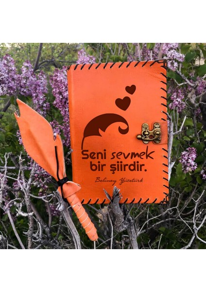 İsme Özel Seni Sevmek Bir Şiirdir Deri Defter