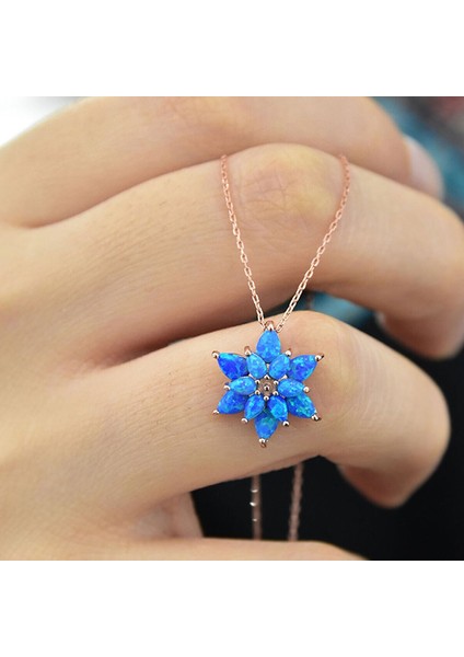 925 Ayar Gümüş Taşlı Yasemin Çiçeği Kolye