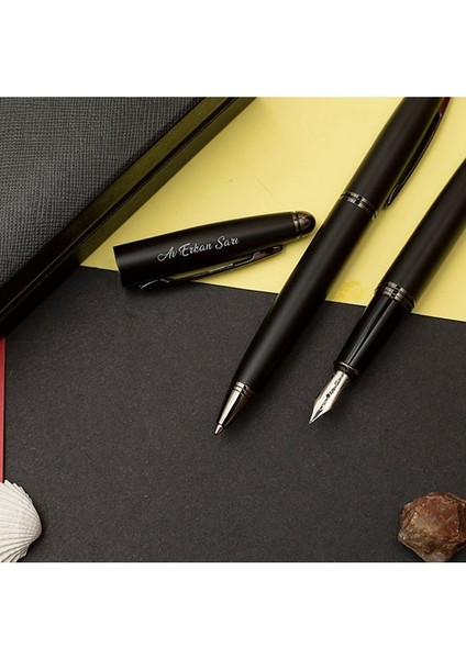 Scrikss Knight 88 Isme Özel 2'li Dolma ve Tükenmez Kalem Seti Mat Siyah fırsatları