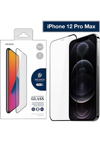 iPhone 12 Pro Max 6.7inç Tempered Cam Ekran Koruyucu 10D Full Kaplama