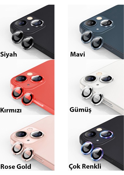 Iphone 13 - 13 Mini 3D Metal Çerçeveli Kamera Lens Koruyucu fiyatları