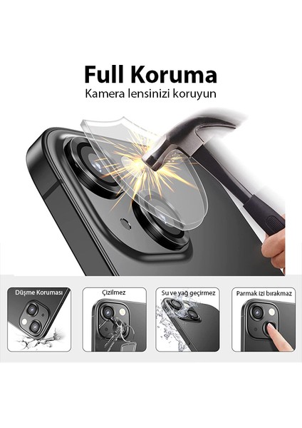 Iphone 13 - 13 Mini 3D Metal Çerçeveli Kamera Lens Koruyucu fırsatları