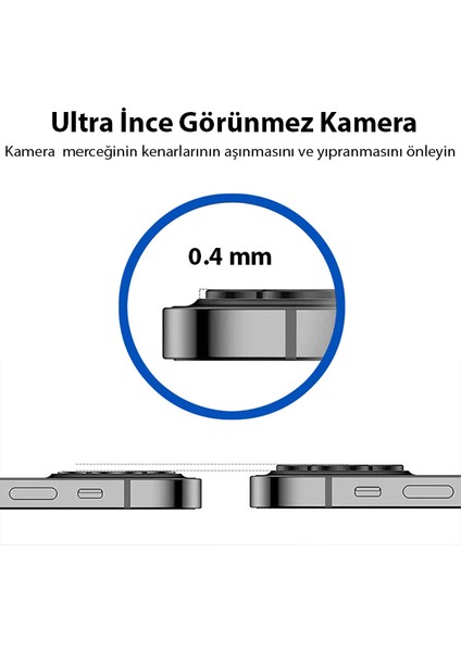 Iphone 13 - 13 Mini 3D Metal Çerçeveli Kamera Lens Koruyucu indirimleri