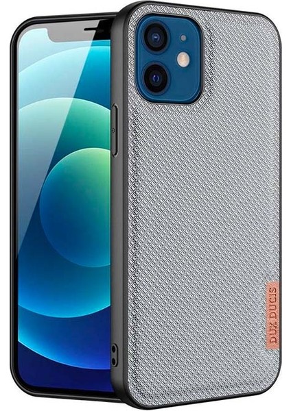 Fino Serisi iPhone 12 -12 Pro 6.1inç Kılıf Premium Dokuma Silikon Kılıf