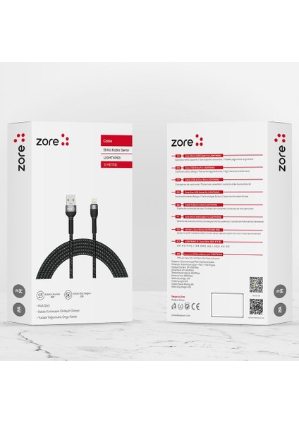 Shira Serisi Lightning USB Kablo 3 Metre fiyatları