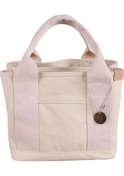 High-End Canvas Bag Lunch Bag Handbag Female Bag Hand Bag White (Yurt Dışından)