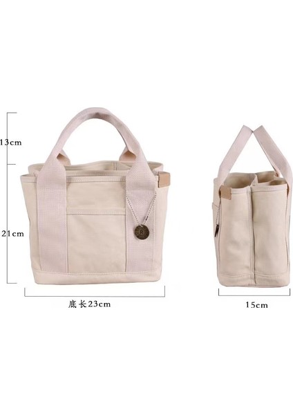 High-End Canvas Bag Lunch Bag Handbag Female Bag Hand Bag White (Yurt Dışından)