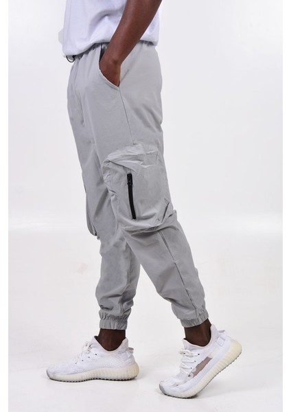 Erkek Gri Jogger Pantolon Oversize - K1332