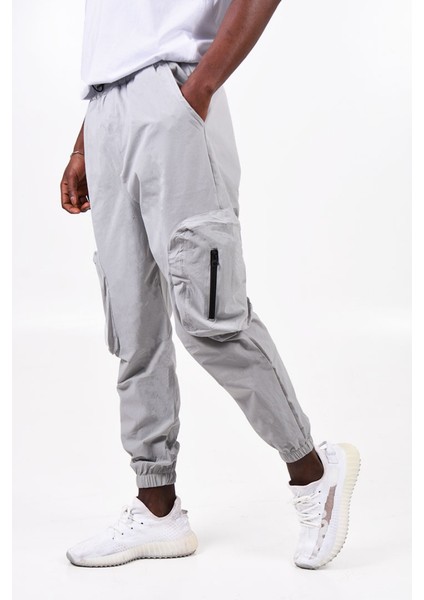 Erkek Gri Jogger Pantolon Oversize - K1332