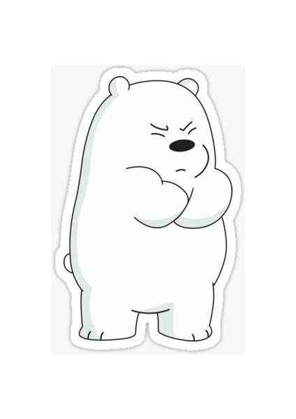 Morali Bozuk Beyaz Ayı Defter Ajanda Planner Laptop Sticker, 6 cm