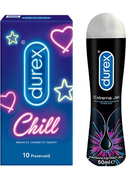 Chill Prezervatif 10'lu+Durex Extreme Jel 50 ml