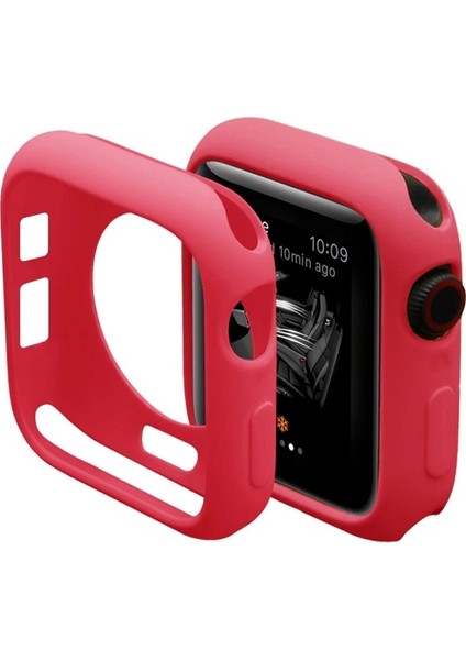 Apple Watch Uyumlu (40MM) Kırmızı Önü Açık Yumuşak Koruyucu Kılıf
