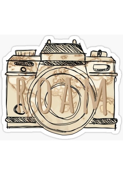 Fotoğraf Makinesi Defter Ajanda Planner Laptop Sticker, 5 cm