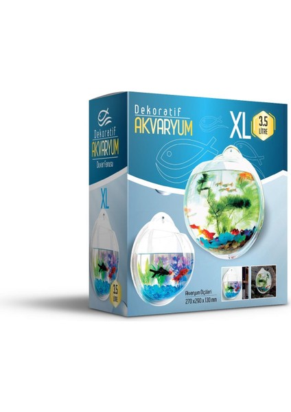 Dekoratif Duvar Akvaryumu Xlarge 3,5 Litre 29 cm