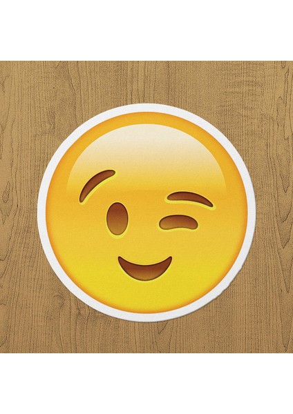 Zobarmarkt Göz Kırpan Emoji Sticker Defter Ajanda Planner Laptop Sticker 5 cm